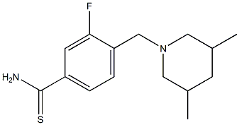 4-[(3,5-dimethylpiperidin-1-yl)methyl]-3-fluorobenzene-1-carbothioamide|
