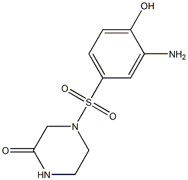 4-[(3-amino-4-hydroxybenzene)sulfonyl]piperazin-2-one Struktur