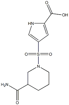 4-[(3-carbamoylpiperidine-1-)sulfonyl]-1H-pyrrole-2-carboxylic acid,,结构式