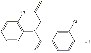 4-[(3-chloro-4-hydroxyphenyl)carbonyl]-1,2,3,4-tetrahydroquinoxalin-2-one Struktur