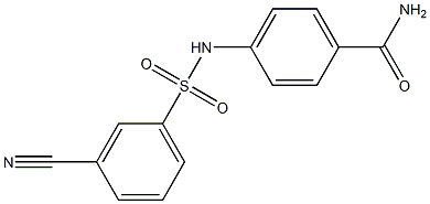 4-[(3-cyanobenzene)sulfonamido]benzamide Struktur