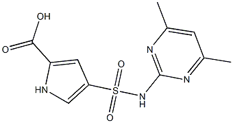 4-[(4,6-dimethylpyrimidin-2-yl)sulfamoyl]-1H-pyrrole-2-carboxylic acid 结构式