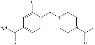 4-[(4-acetylpiperazin-1-yl)methyl]-3-fluorobenzenecarbothioamide Struktur