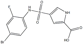 4-[(4-bromo-2-fluorophenyl)sulfamoyl]-1H-pyrrole-2-carboxylic acid Struktur