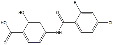4-[(4-chloro-2-fluorobenzene)amido]-2-hydroxybenzoic acid Structure