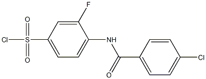 4-[(4-chlorobenzene)amido]-3-fluorobenzene-1-sulfonyl chloride Structure