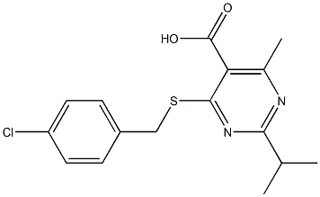 4-[(4-chlorobenzyl)thio]-2-isopropyl-6-methylpyrimidine-5-carboxylic acid 结构式