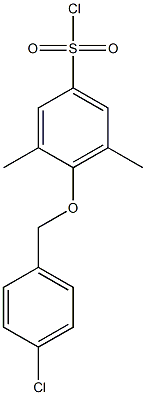 4-[(4-chlorophenyl)methoxy]-3,5-dimethylbenzene-1-sulfonyl chloride Struktur