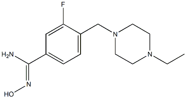 4-[(4-ethylpiperazin-1-yl)methyl]-3-fluoro-N'-hydroxybenzenecarboximidamide Struktur