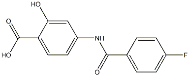 4-[(4-fluorobenzoyl)amino]-2-hydroxybenzoic acid Struktur