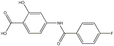 4-[(4-fluorobenzoyl)amino]-2-hydroxybenzoic acid 化学構造式