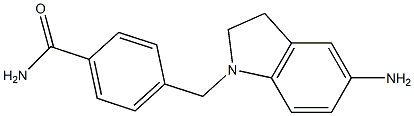 4-[(5-amino-2,3-dihydro-1H-indol-1-yl)methyl]benzamide 化学構造式