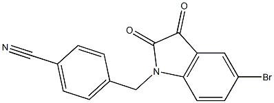 4-[(5-bromo-2,3-dioxo-2,3-dihydro-1H-indol-1-yl)methyl]benzonitrile Struktur