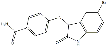 4-[(5-bromo-2-oxo-2,3-dihydro-1H-indol-3-yl)amino]benzamide Struktur