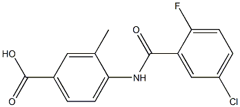 4-[(5-chloro-2-fluorobenzene)amido]-3-methylbenzoic acid 结构式