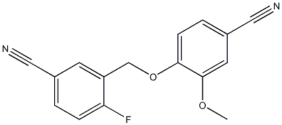 4-[(5-cyano-2-fluorobenzyl)oxy]-3-methoxybenzonitrile Struktur