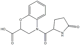 4-[(5-oxopyrrolidin-2-yl)carbonyl]-3,4-dihydro-2H-1,4-benzoxazine-2-carboxylic acid 结构式