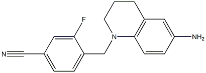 4-[(6-amino-1,2,3,4-tetrahydroquinolin-1-yl)methyl]-3-fluorobenzonitrile 结构式
