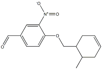 4-[(6-methylcyclohex-3-en-1-yl)methoxy]-3-nitrobenzaldehyde,,结构式