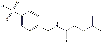 4-[1-(4-methylpentanamido)ethyl]benzene-1-sulfonyl chloride Struktur