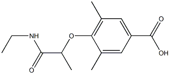 4-[1-(ethylcarbamoyl)ethoxy]-3,5-dimethylbenzoic acid Struktur