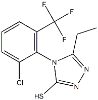4-[2-chloro-6-(trifluoromethyl)phenyl]-5-ethyl-4H-1,2,4-triazole-3-thiol,,结构式