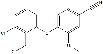 4-[3-chloro-2-(chloromethyl)phenoxy]-3-methoxybenzonitrile,,结构式