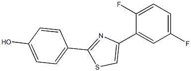 4-[4-(2,5-difluorophenyl)-1,3-thiazol-2-yl]phenol,,结构式