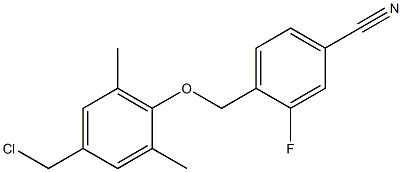 4-[4-(chloromethyl)-2,6-dimethylphenoxymethyl]-3-fluorobenzonitrile 结构式