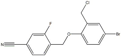 4-[4-bromo-2-(chloromethyl)phenoxymethyl]-3-fluorobenzonitrile,,结构式