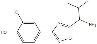 4-[5-(1-amino-2-methylpropyl)-1,2,4-oxadiazol-3-yl]-2-methoxyphenol,,结构式