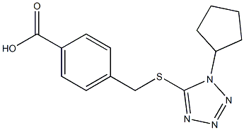 4-{[(1-cyclopentyl-1H-1,2,3,4-tetrazol-5-yl)sulfanyl]methyl}benzoic acid 结构式