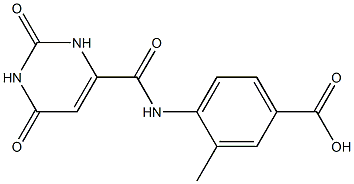 4-{[(2,6-dioxo-1,2,3,6-tetrahydropyrimidin-4-yl)carbonyl]amino}-3-methylbenzoic acid Structure