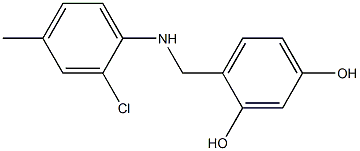 4-{[(2-chloro-4-methylphenyl)amino]methyl}benzene-1,3-diol,,结构式