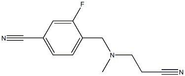 4-{[(2-cyanoethyl)(methyl)amino]methyl}-3-fluorobenzonitrile Struktur
