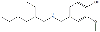 4-{[(2-ethylhexyl)amino]methyl}-2-methoxyphenol 化学構造式