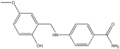 4-{[(2-hydroxy-5-methoxyphenyl)methyl]amino}benzamide,,结构式