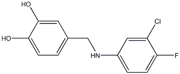 4-{[(3-chloro-4-fluorophenyl)amino]methyl}benzene-1,2-diol|