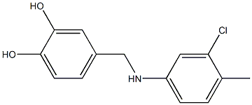 4-{[(3-chloro-4-methylphenyl)amino]methyl}benzene-1,2-diol,,结构式