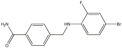 4-{[(4-bromo-2-fluorophenyl)amino]methyl}benzamide,,结构式