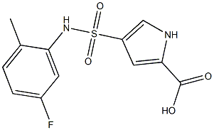 4-{[(5-fluoro-2-methylphenyl)amino]sulfonyl}-1H-pyrrole-2-carboxylic acid 化学構造式
