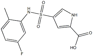 4-{[(5-fluoro-2-methylphenyl)amino]sulfonyl}-1H-pyrrole-2-carboxylic acid,,结构式