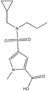 4-{[(cyclopropylmethyl)(propyl)amino]sulfonyl}-1-methyl-1H-pyrrole-2-carboxylic acid,,结构式