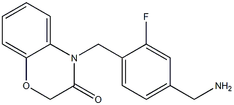 4-{[4-(aminomethyl)-2-fluorophenyl]methyl}-3,4-dihydro-2H-1,4-benzoxazin-3-one 化学構造式