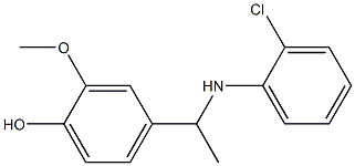 4-{1-[(2-chlorophenyl)amino]ethyl}-2-methoxyphenol 化学構造式