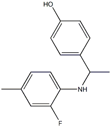 4-{1-[(2-fluoro-4-methylphenyl)amino]ethyl}phenol Struktur