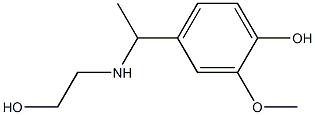 4-{1-[(2-hydroxyethyl)amino]ethyl}-2-methoxyphenol 化学構造式