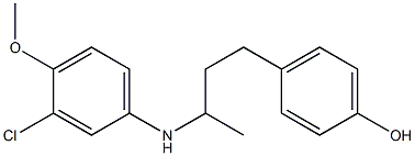 4-{3-[(3-chloro-4-methoxyphenyl)amino]butyl}phenol,,结构式