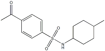 4-acetyl-N-(4-methylcyclohexyl)benzene-1-sulfonamide 化学構造式