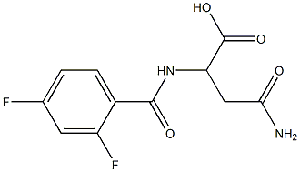 4-amino-2-[(2,4-difluorobenzoyl)amino]-4-oxobutanoic acid Structure